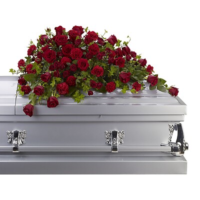 Red Rose Reverence Casket Spray